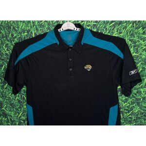Jacksonville Jaguars NFL Reebok Men’s Large Black Short Sleeve Polo Shirt Duval